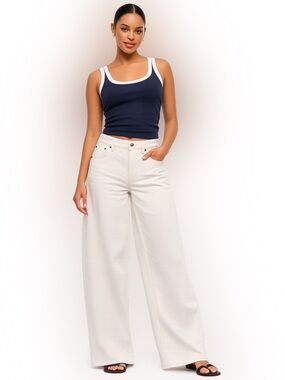 Abercrombie & Fitch The 90s Relaxed High Rise Jeans Beige Women's Size 31 Long